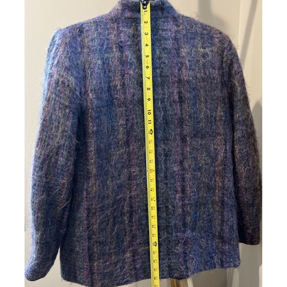 Jules Tournier Sz 6 Vtg Made France Purple Mohair Wool Linedz Mid Jacket Coat - Picture 8 of 11